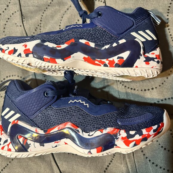 ADIDAS USA BASKETBALL BLUE RED WHITE SHOES SIZE 8.5 MEN NEW WITH TAG NO BOX $$$$ - Picture 2 of 6